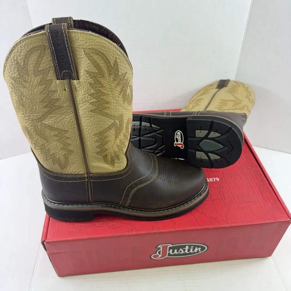 Justin Work-boots Superintendent Electrical Hazard Round Toe 10.5 D NIB